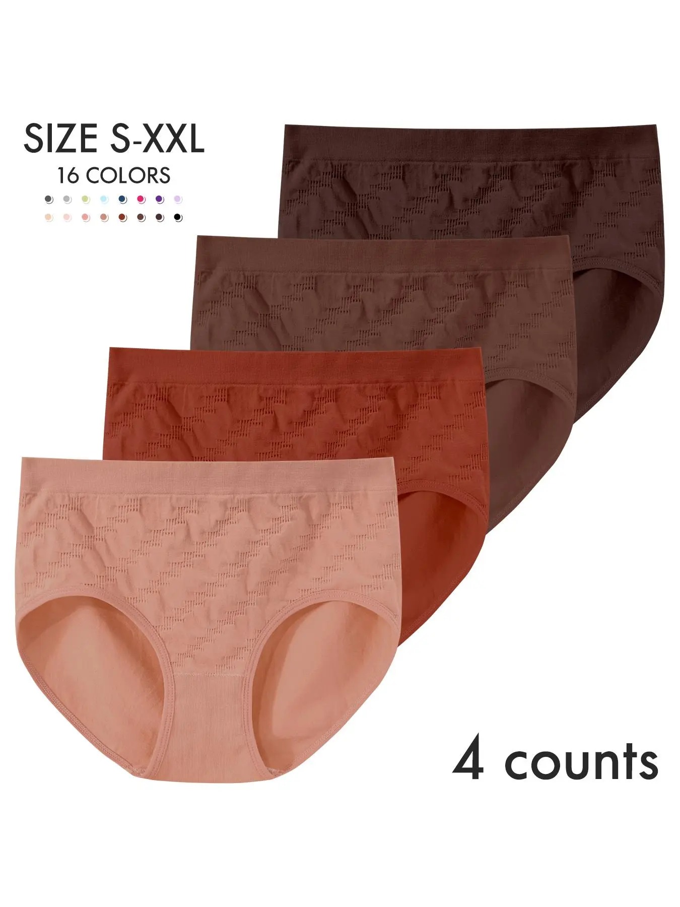 Women's Solid Color Panty, Breathable Comfortable Panty for Daily Wear