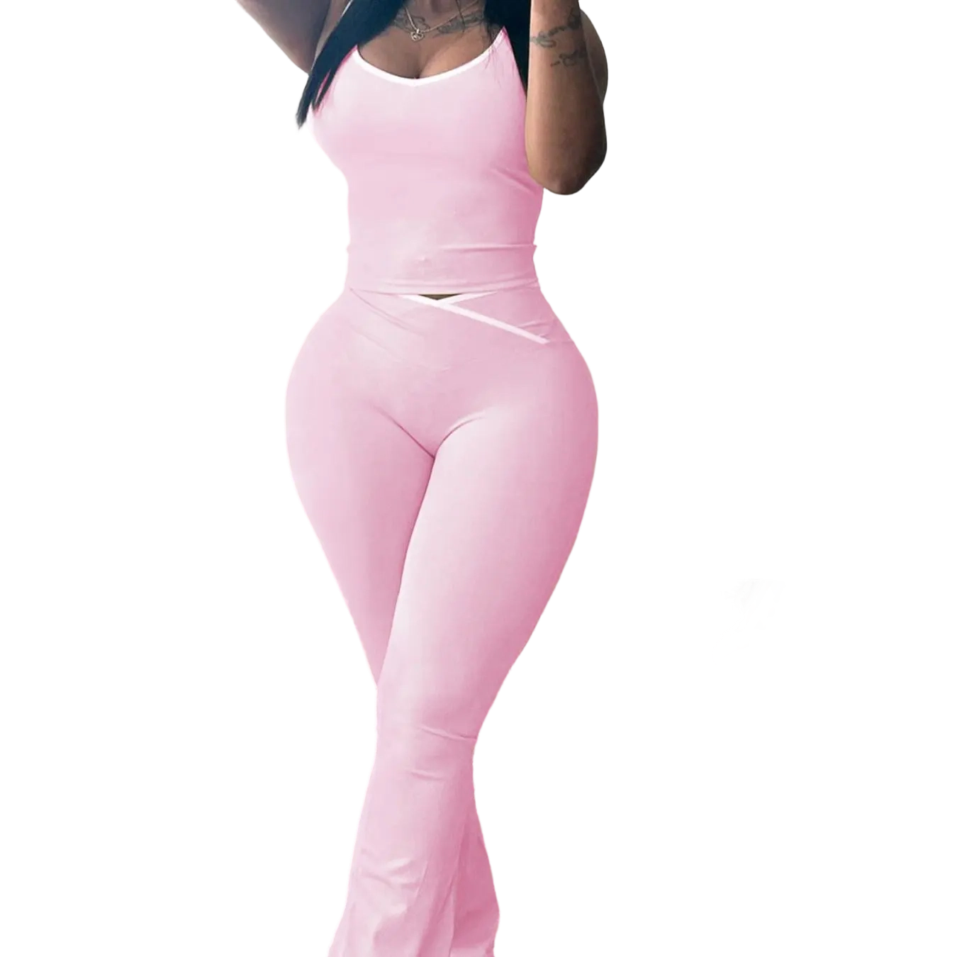 ✨Chic Colorblock Crmon Tank &. Dlarod PanteSet | Women's Sleeveless Gym YogaOutfit