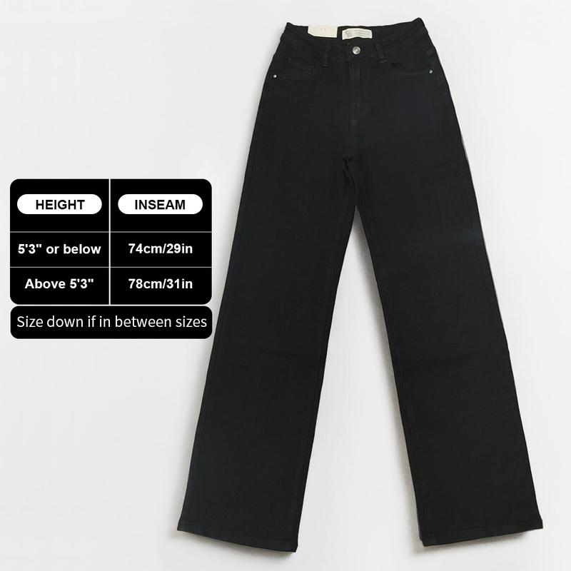 Women's High Waist Stretch Wide Leg Jeans