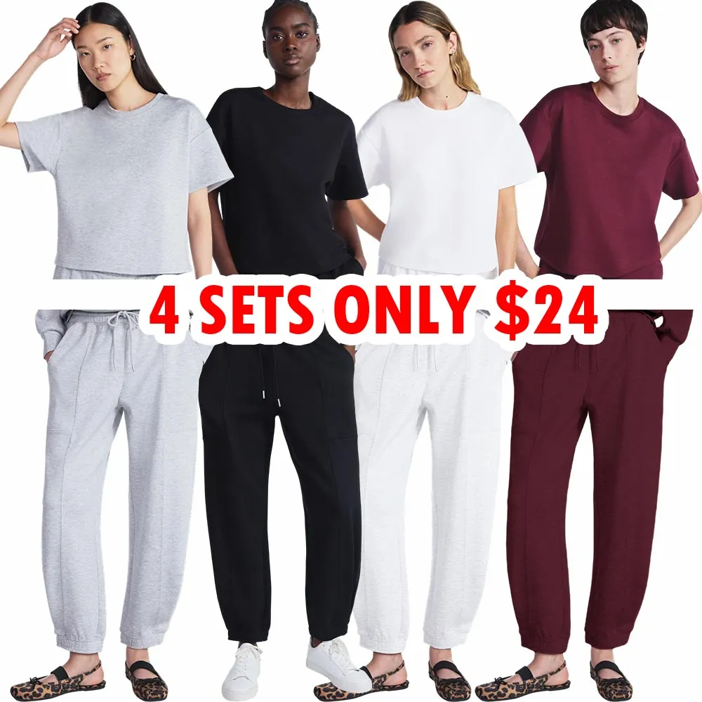 Women's & Plus Scubaknit Pants & Tee Set