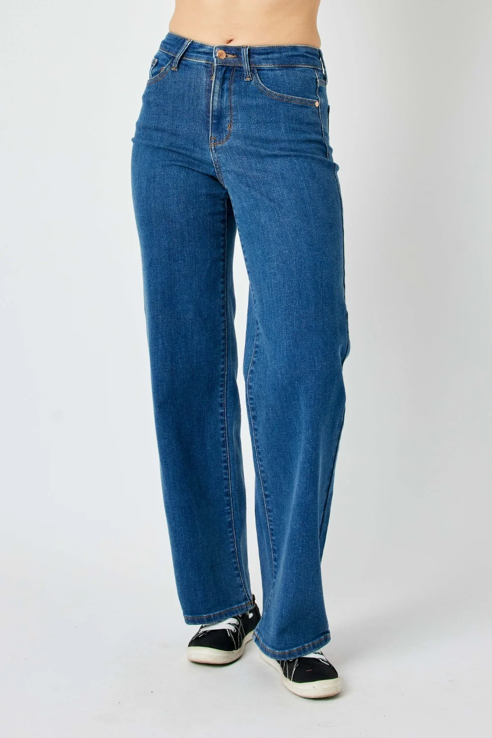 Blue Full Size High Rise Straight Jeans