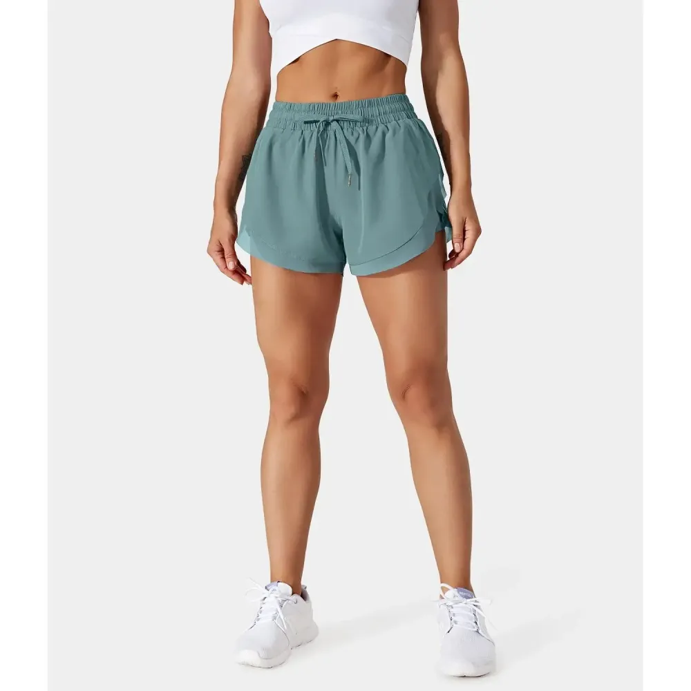 Contrast Flowy Mesh 2-in-1 Shorts