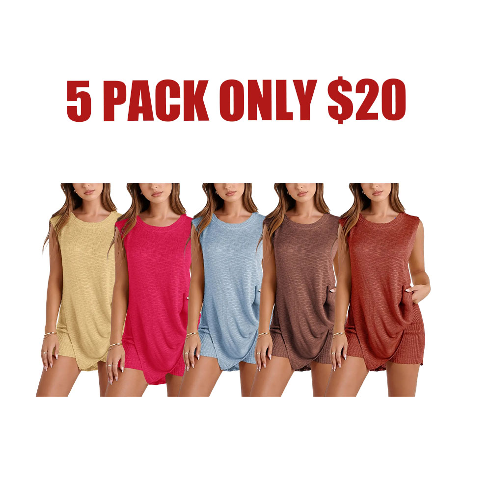 ✨Chic Summer Knit 2-Piece Set (Sleeveless Top & Shorts)