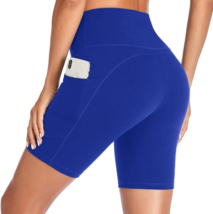High Waist Athletic Yoga Shorts,Soft Shorts,Breathable, Pocketed Stretchable Tight Fit Gym Wear For Daily Workout