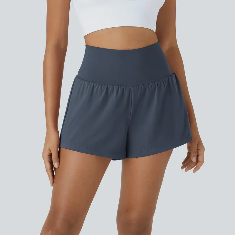 Super High Waisted Back Pocket & Side Hidden Pocket 2-in-1 Yoga Shorts 3