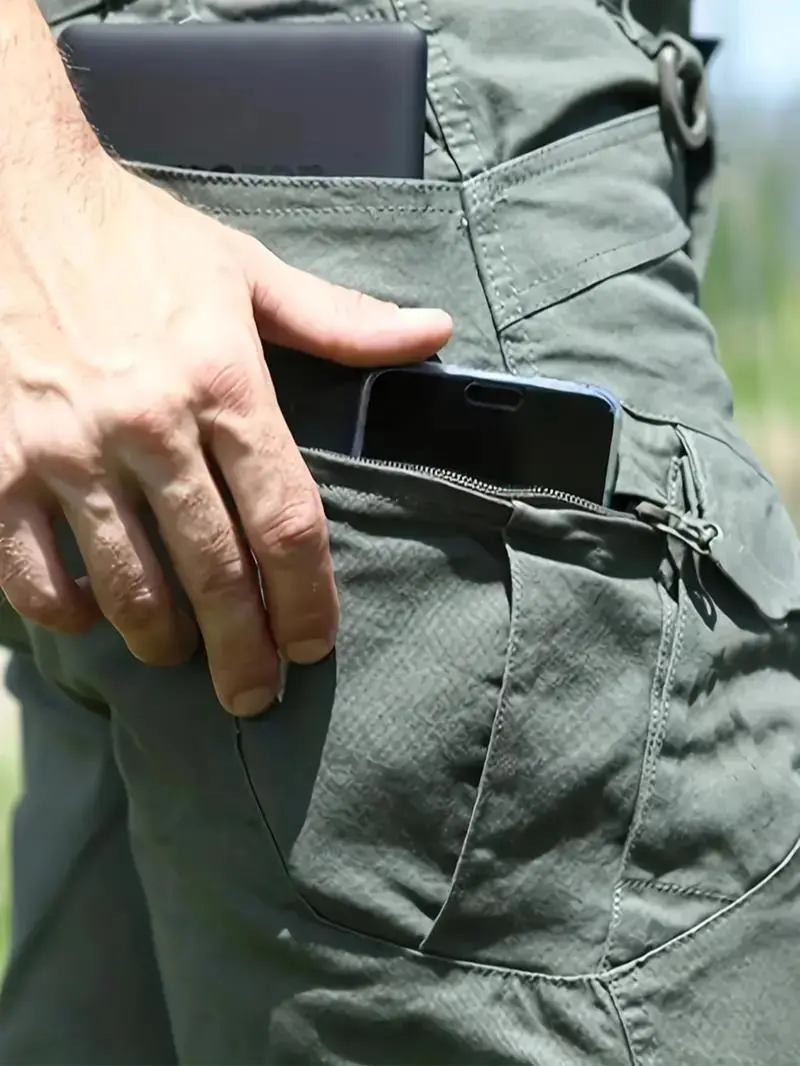 Men's Waterproof Cargo Pants – Multi-Pocket, Regular Fit Outdoor Trousers