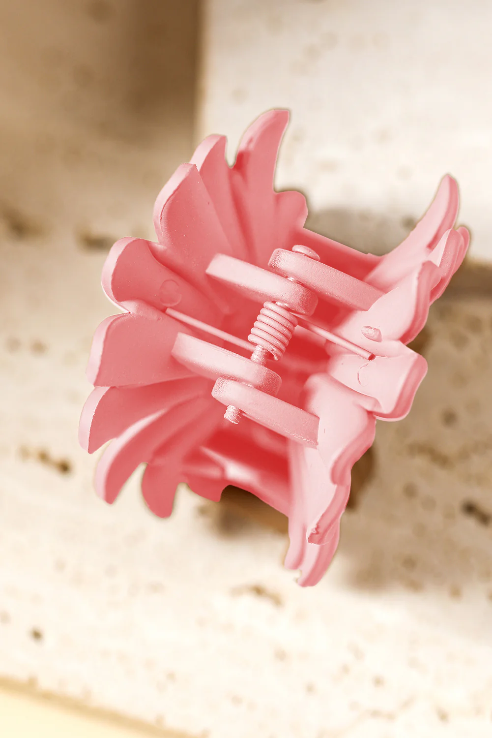 Pink Boho Daisy Flower Frosted Hair Clawclip