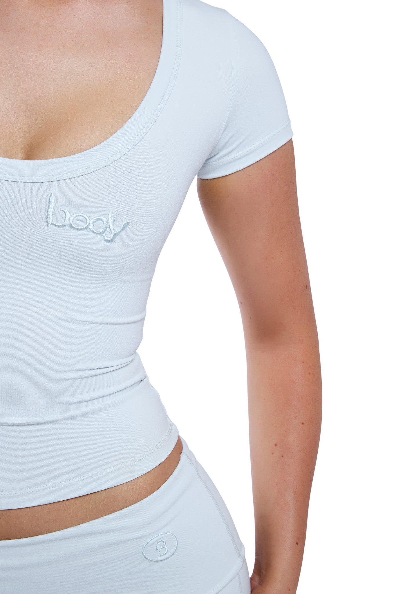 YOGA FULL LENGTH TOP (ICE BLUE WHITE)