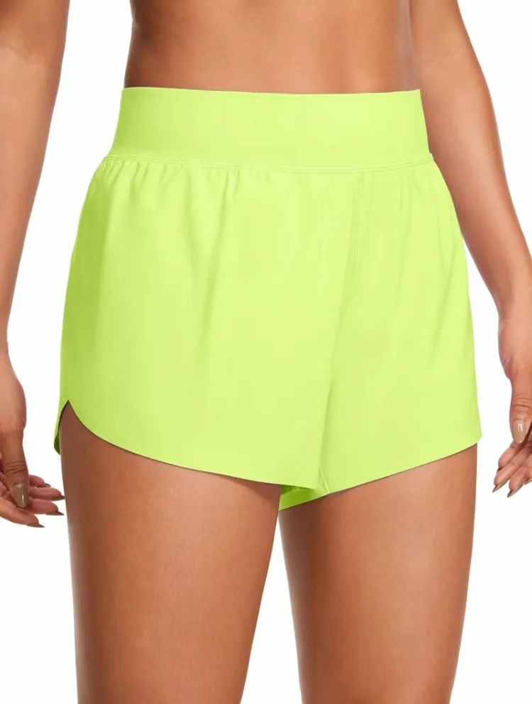 Women's High-Waisted Dolphin Running Shorts –Quick-Dry with Mesh Liner