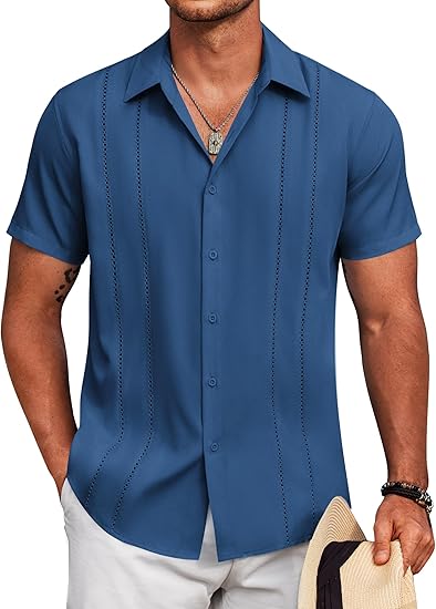 Men's Cuban Linen Guayabera Shirt – Short Sleeve