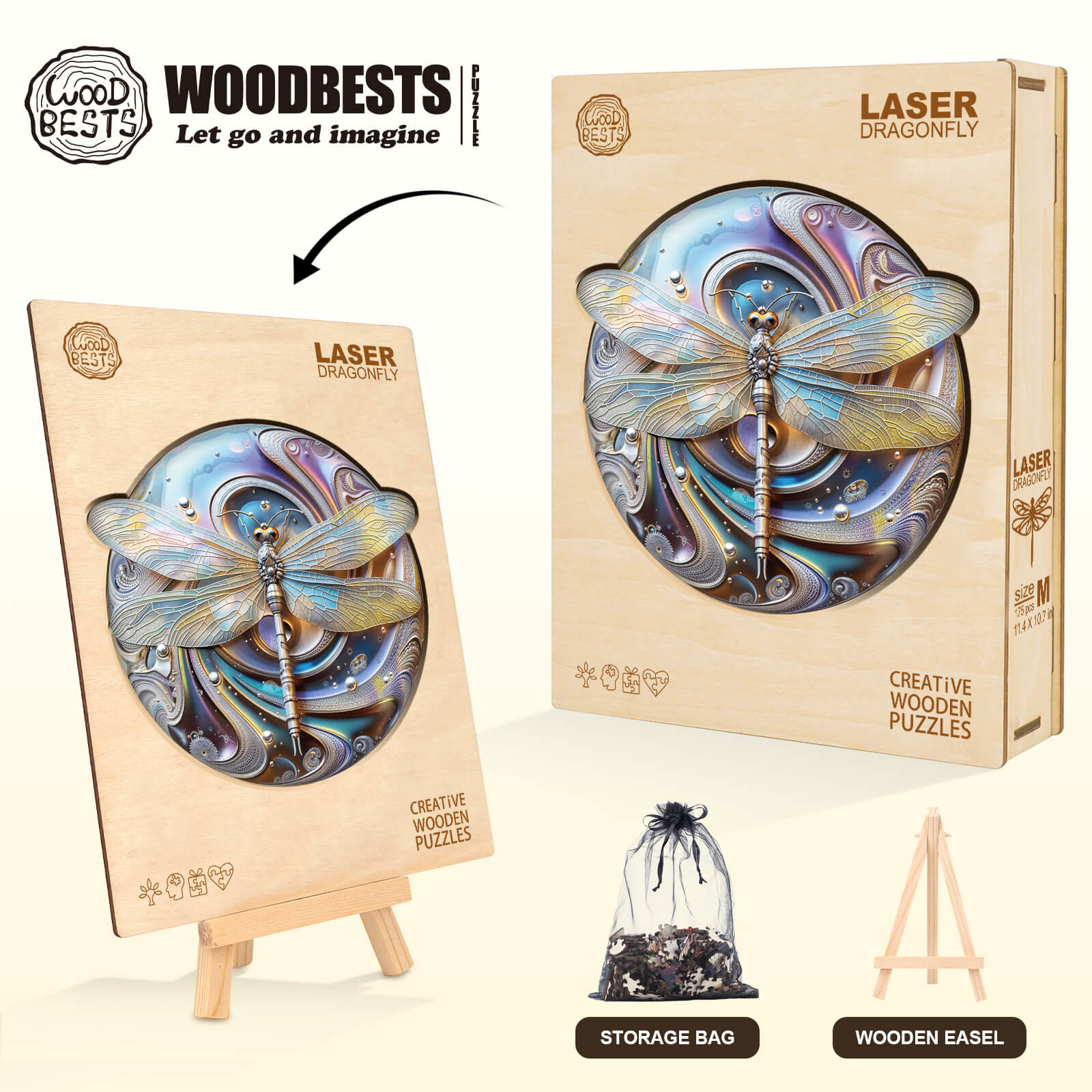 Laser Dragonfly Wooden Jigsaw Puzzle