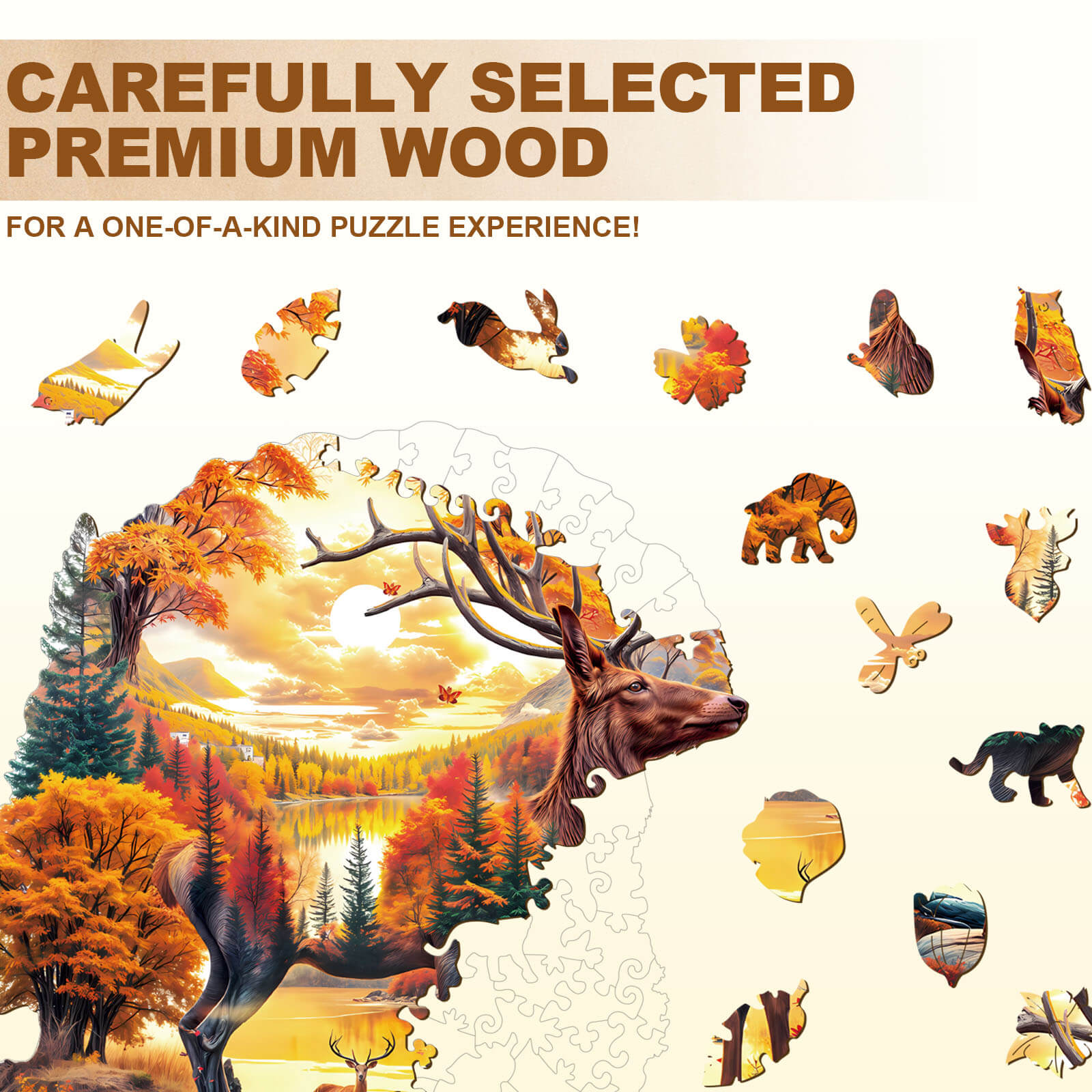 Autumn Deer Wooden Jigsaw Puzzle