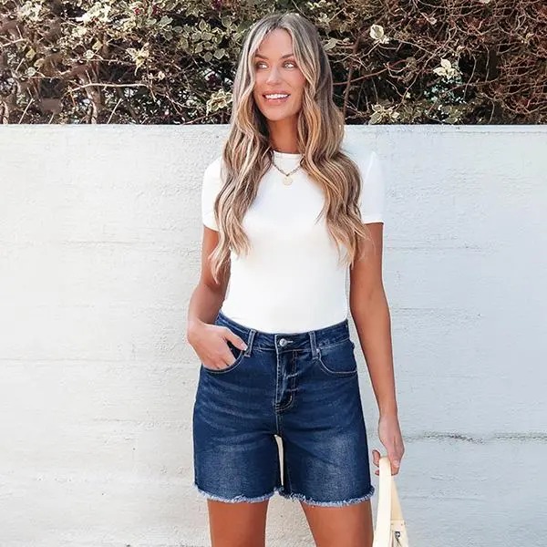 👖 Women’s High-Waisted Stretch Denim Shorts