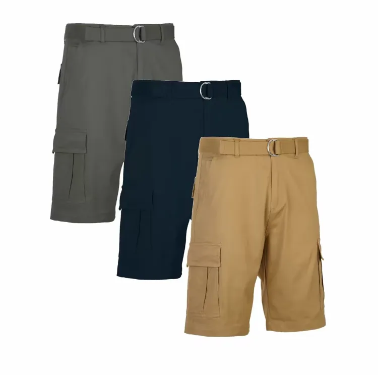 Men's Cotton Stretch Cargo Shorts with Belt – Comfortable, Stylish & Versatile Summer Wear