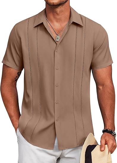 Men's Cuban Linen Guayabera Shirt – Short Sleeve