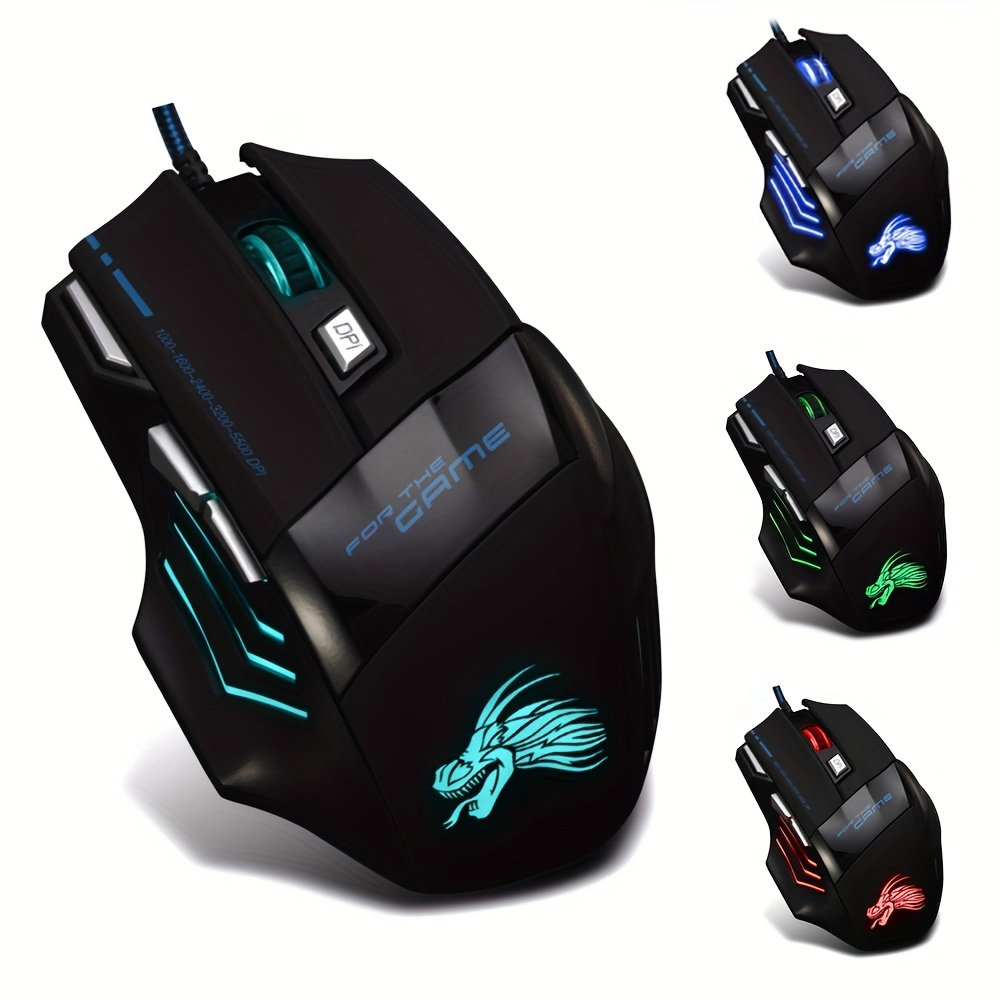 Wired Gaming Mouse 7 Button Backlit Ergonomic USB Mice 5500 DPI Backlight Adjustable Optical Mice For PC Gamer Computer Desktop