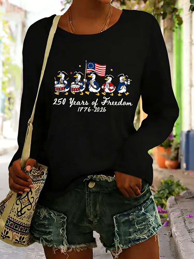 250 Years Of Freedom Patriotic Ducks Long Sleeve Shirt