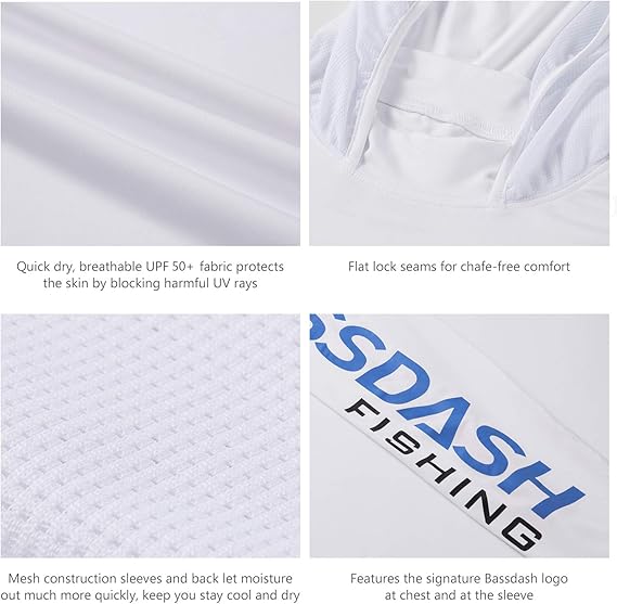 Men's UPF 50+ UV Sun Protection Long Sleeve Fishing Hoodie - Lightweight Performance Hooded Shirt