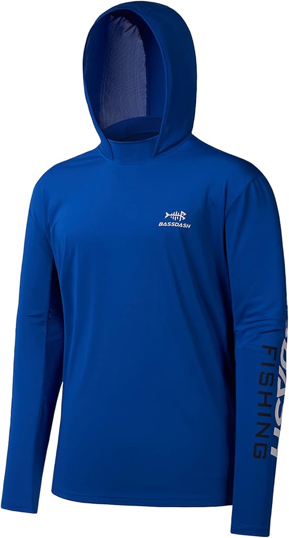 Men's UPF 50+ UV Sun Protection Long Sleeve Fishing Hoodie - Lightweight Performance Hooded Shirt