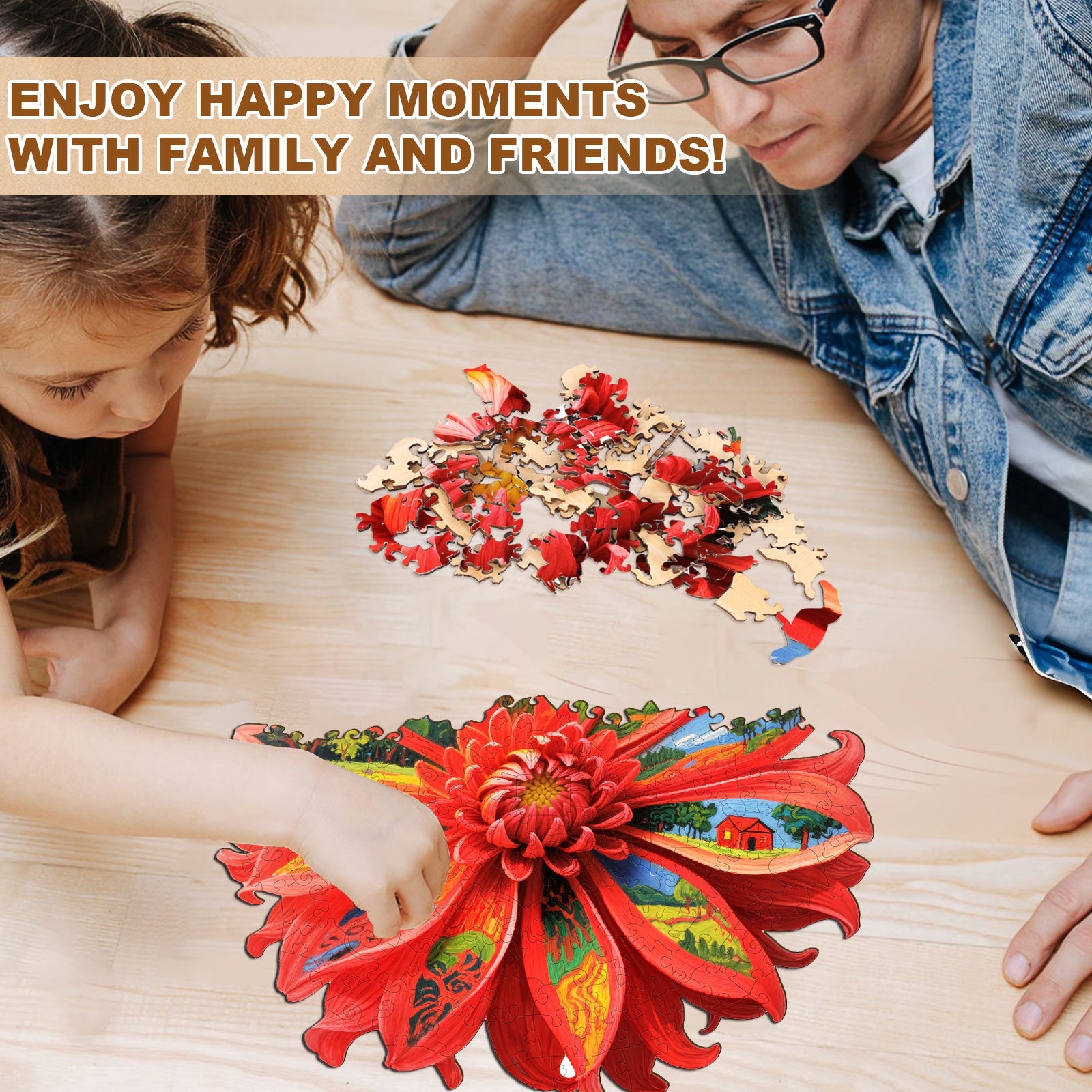 Oil On Chrysanthemum Wooden Jigsaw Puzzle