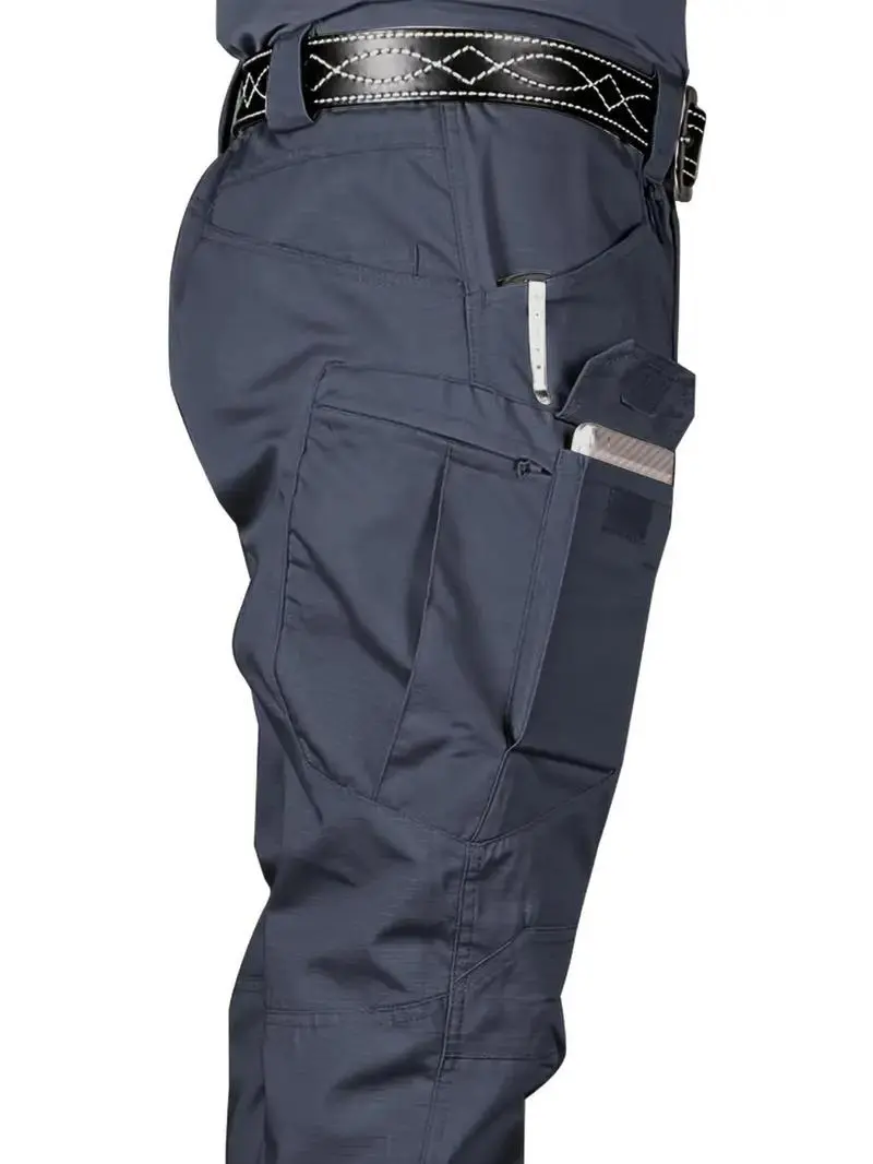 Men's Waterproof Cargo Pants – Multi-Pocket, Regular Fit Outdoor Trousers