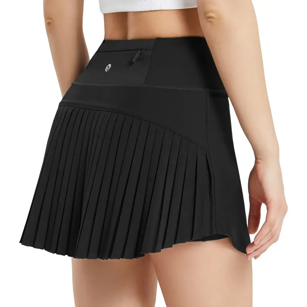 Women's Pleated Tennis Skirts Flowy High Waisted Lightweight Athletic Golf Outfits Skorts Skirts with Shorts