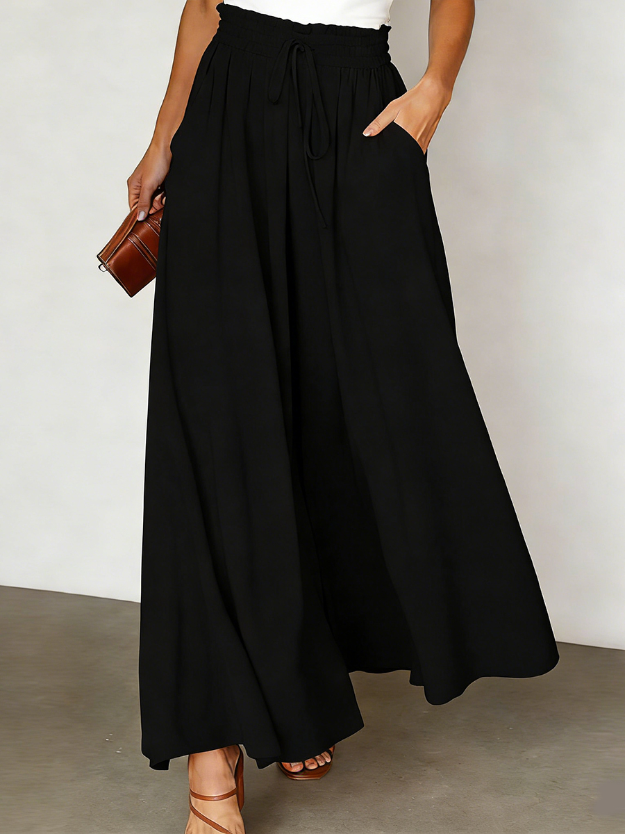 Women's Elastic Wide-leg High-waisted Trousers