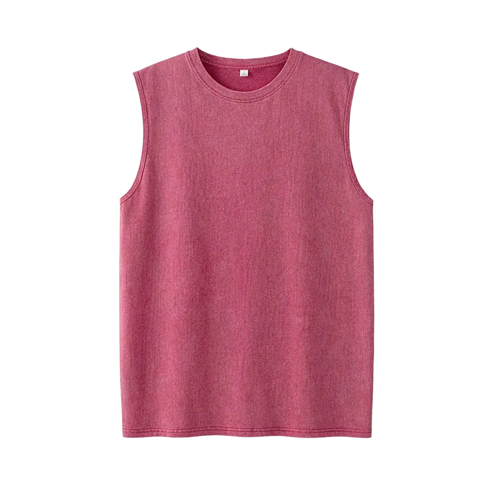 Men's Oversized Sleeveless Vest - Vintage Heavy Cotton Washed Loose Fit Athletic Tee