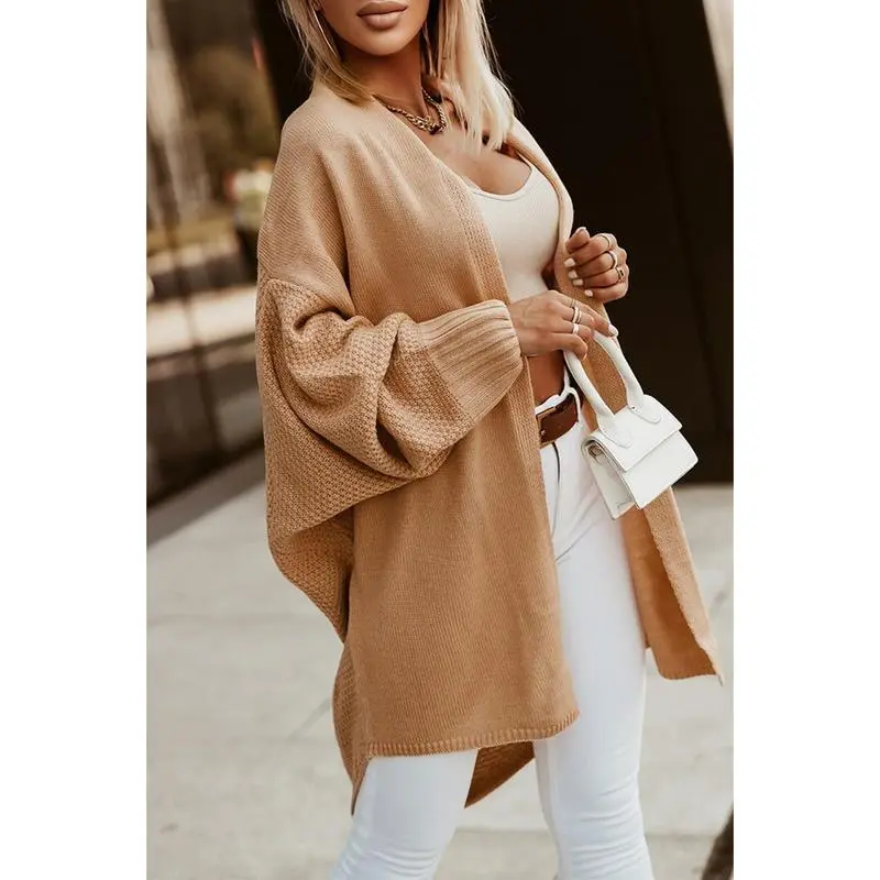 Women's Fall Cardigans Open Front Batwing Sleeve Knit Oversized Long Cardigan Sweaters