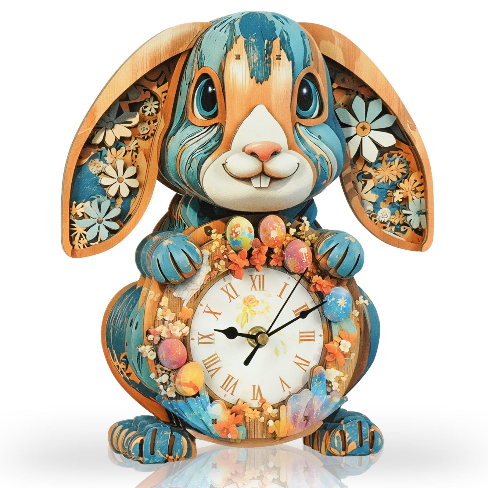 Rabbit– DIY Wooden Clock, 3D Puzzle Craft Kit