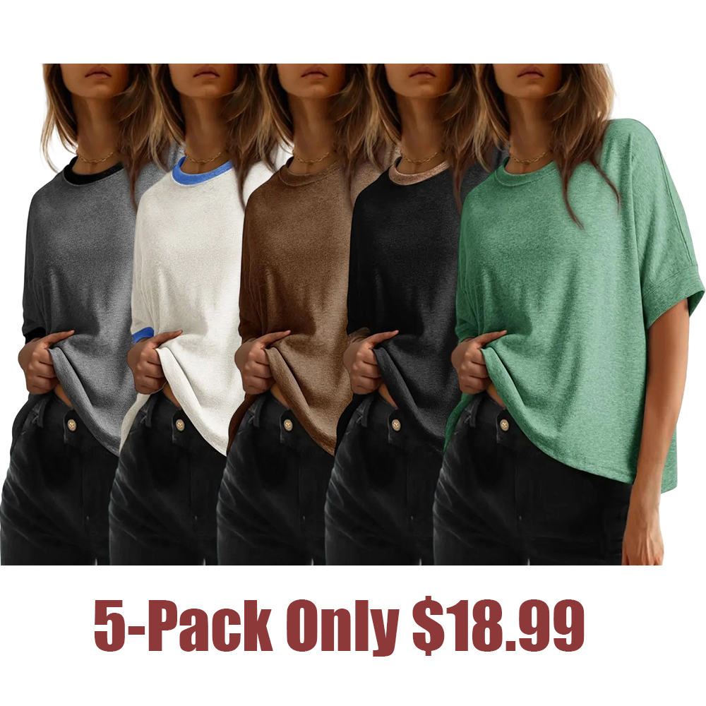 Women's Tops for Women 2026 Loose Oversized Basic Tee Comfortable Soft Fabric Flattering Fit
