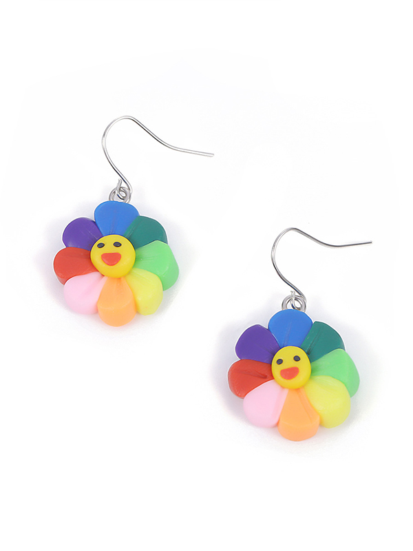 Fashion Colorful Smiley Acrylic Earrings
