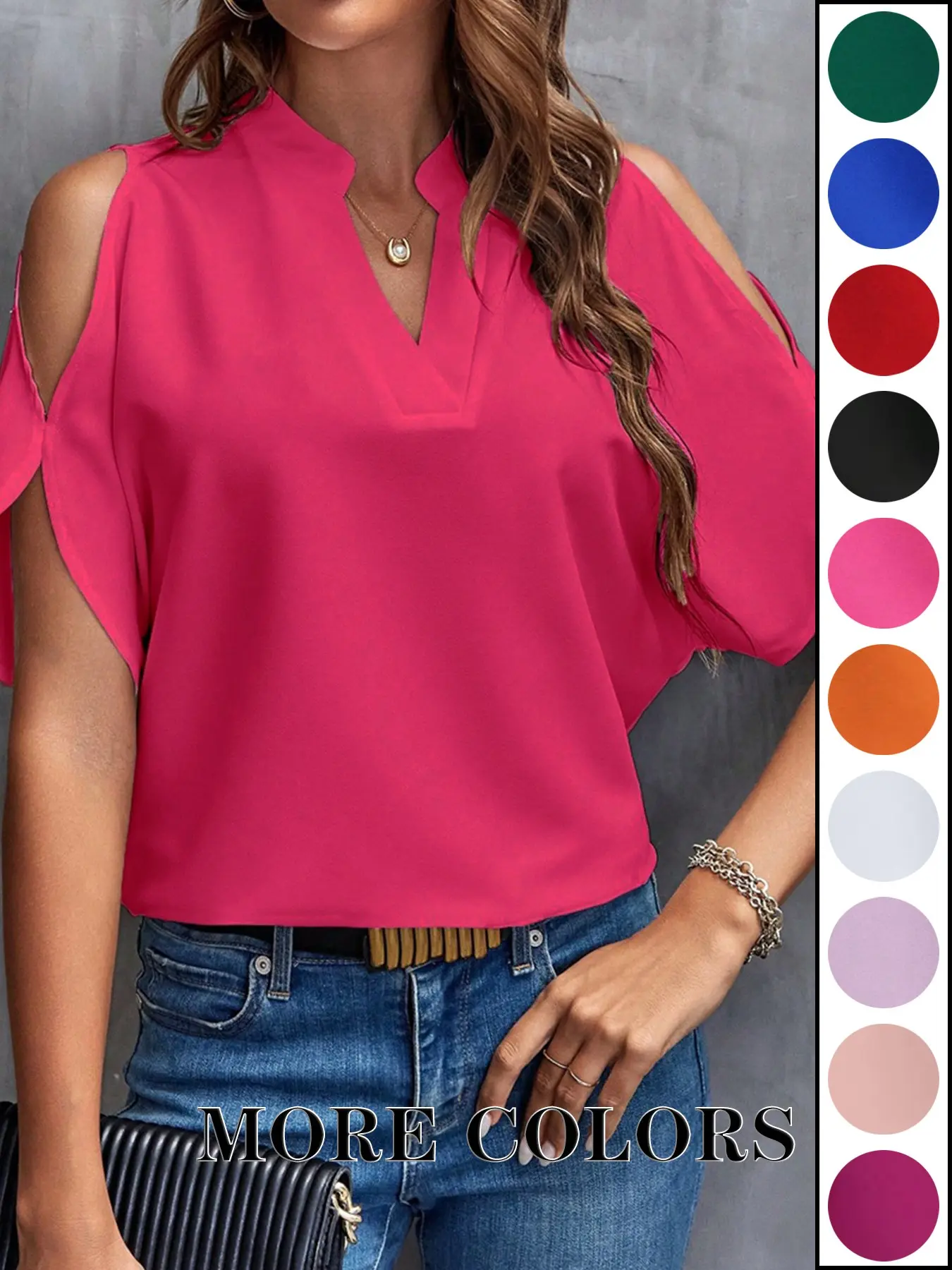 Women's Solid Color Casual Fitted T-Shirt