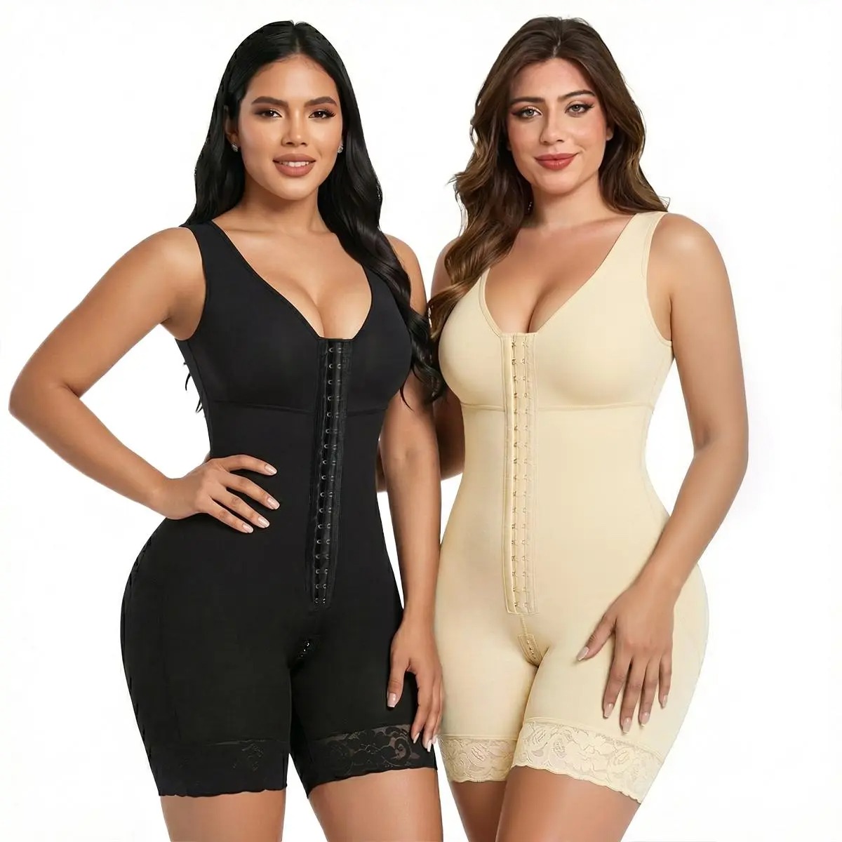 Women's Colombian-Style Full Body Shaper with Tummy Control & Butt Lifter (Hook Closure)