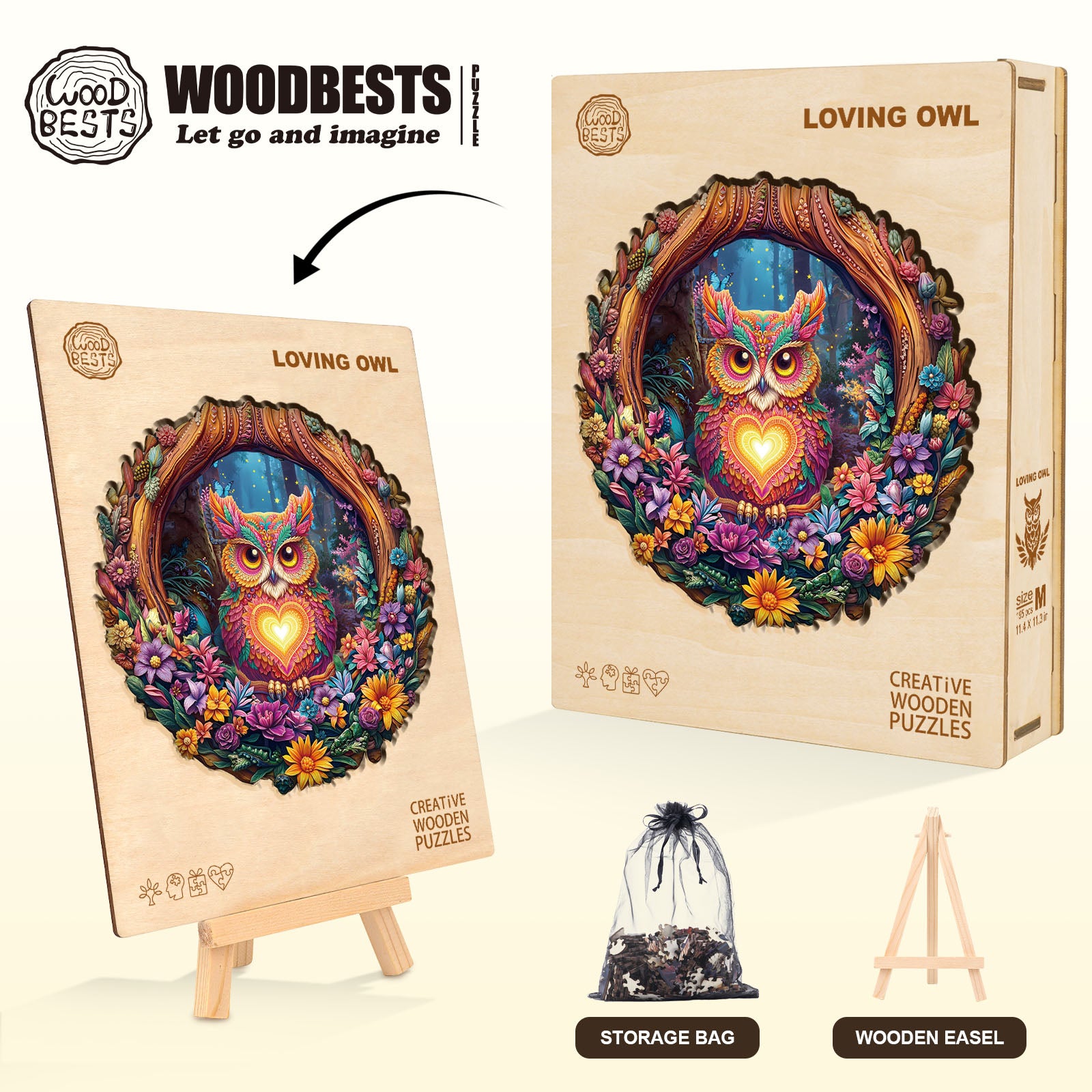 Loving Owl Wooden Jigsaw Puzzle