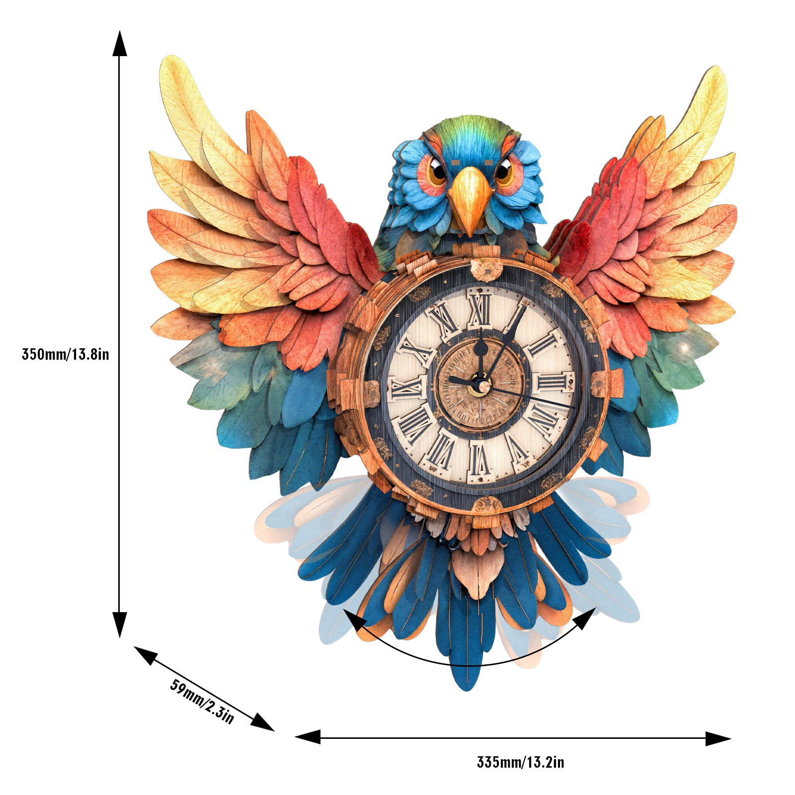 Parrot – DIY Wooden Clock, 3D Puzzle Craft Kit