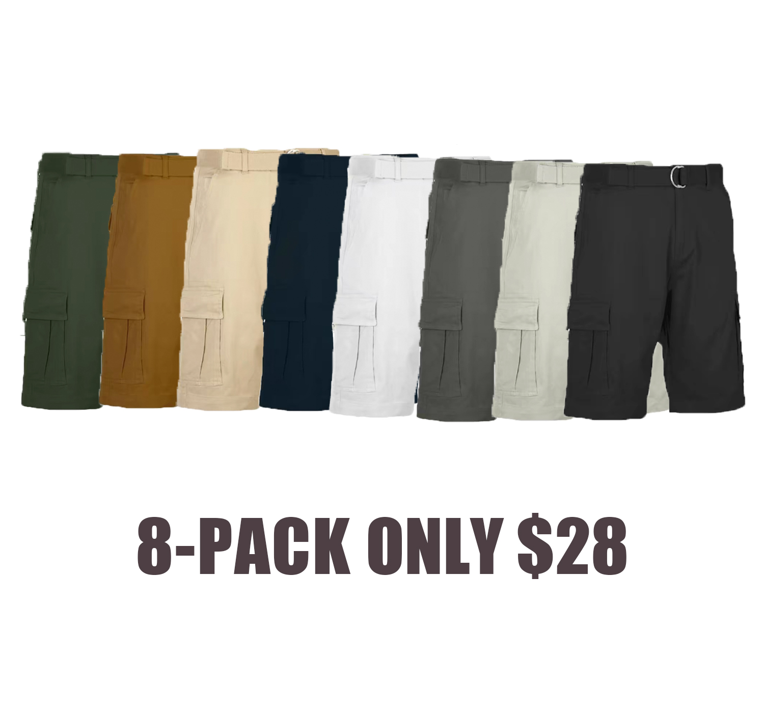 Men's Cotton Stretch Cargo Shorts with Belt – Comfortable, Stylish & Versatile Summer Wear