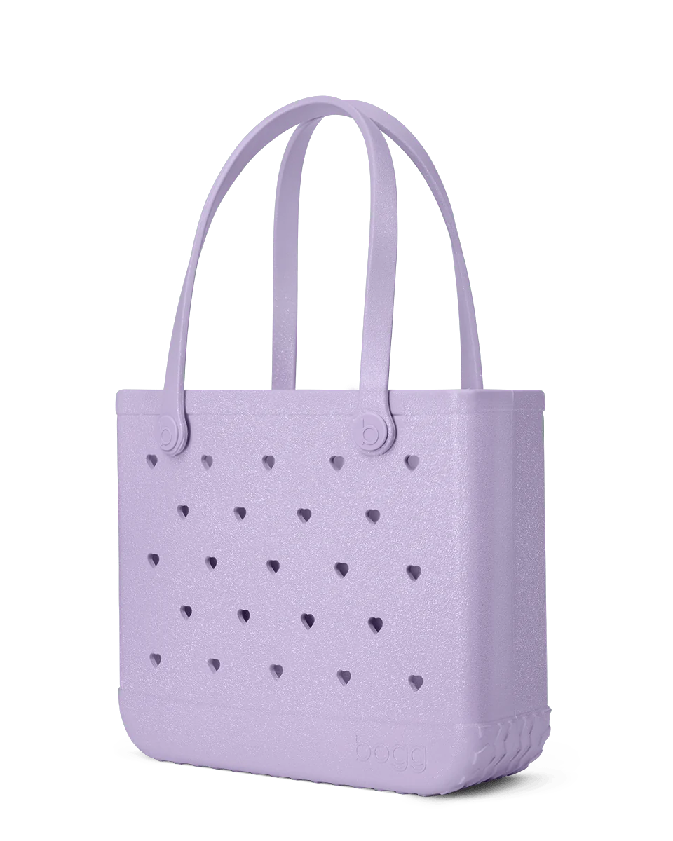 Small Tote Baby Bogg Bag - Heart Shimmer LILAC