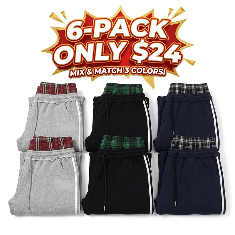 Unisex Plaid Patchwork Sweatpants