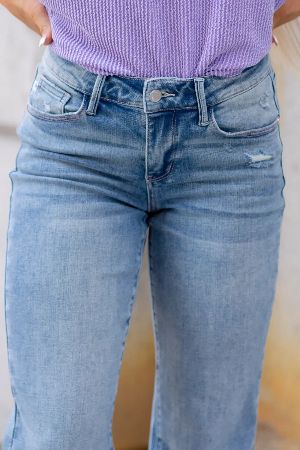 Downtown Vibe Mid Rise Distressed Straight Regular & Plus Sizes