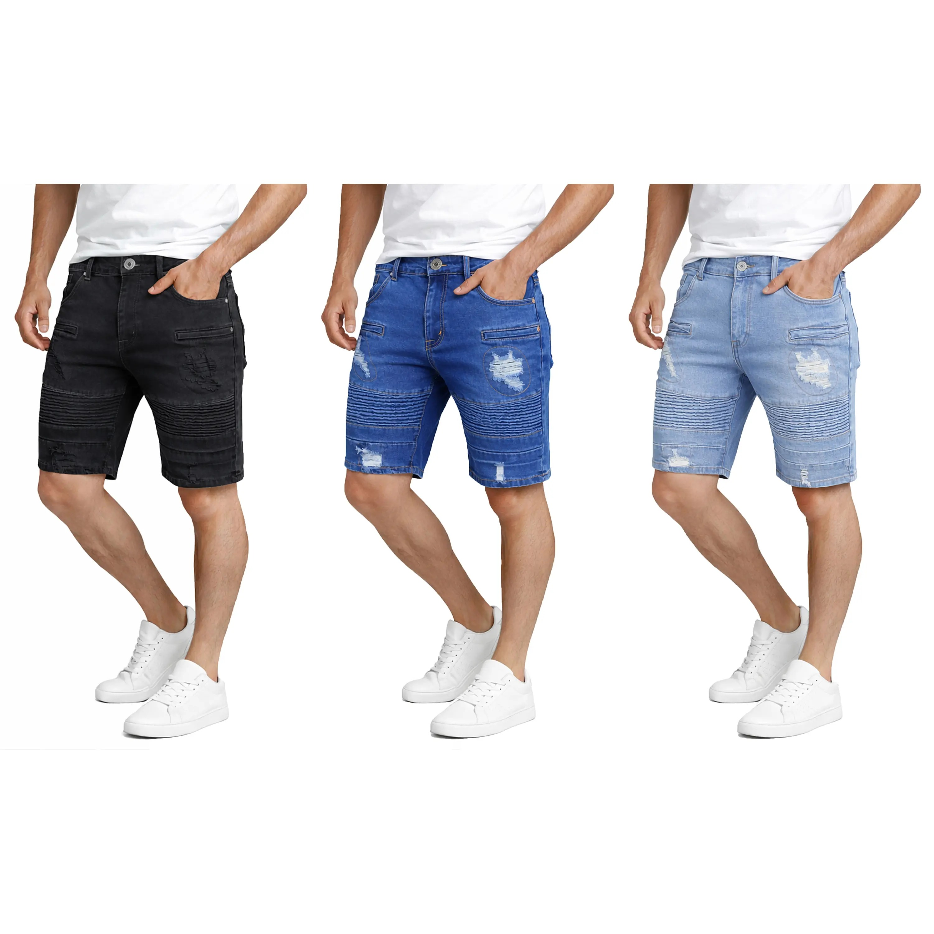 Mens 3 Pack Classic Jean Shorts with Multiple Styles (30-48)