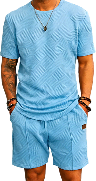 Men’s 2-Piece Summer Outfit Set – Breathable T-Shirt & Shorts Tracksuit with Pockets, Casual Athletic Matching Set