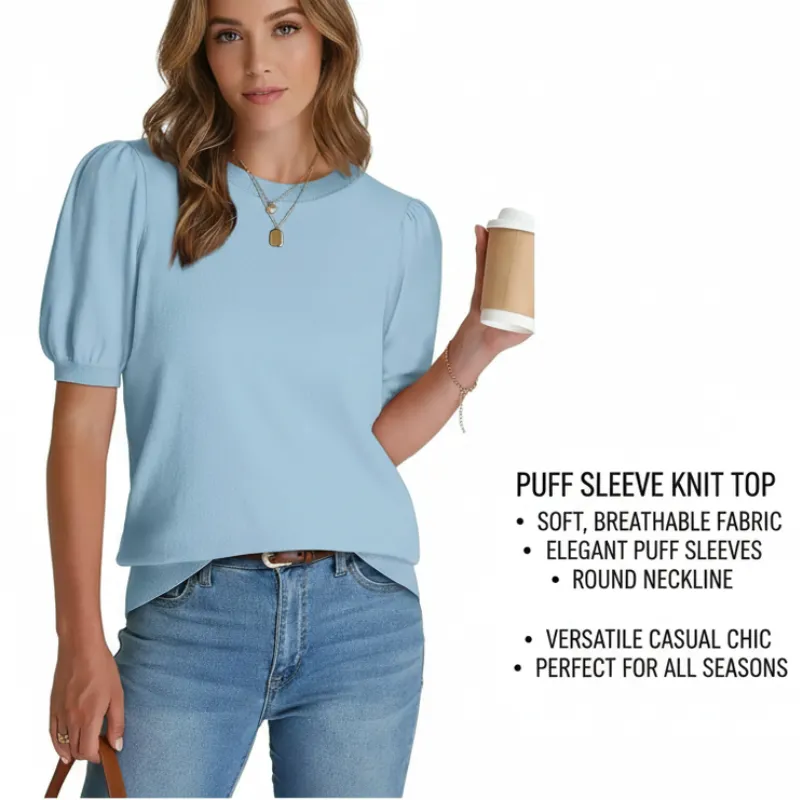 Women's Puff Sleeve Knit Sweater(New Arrivals)