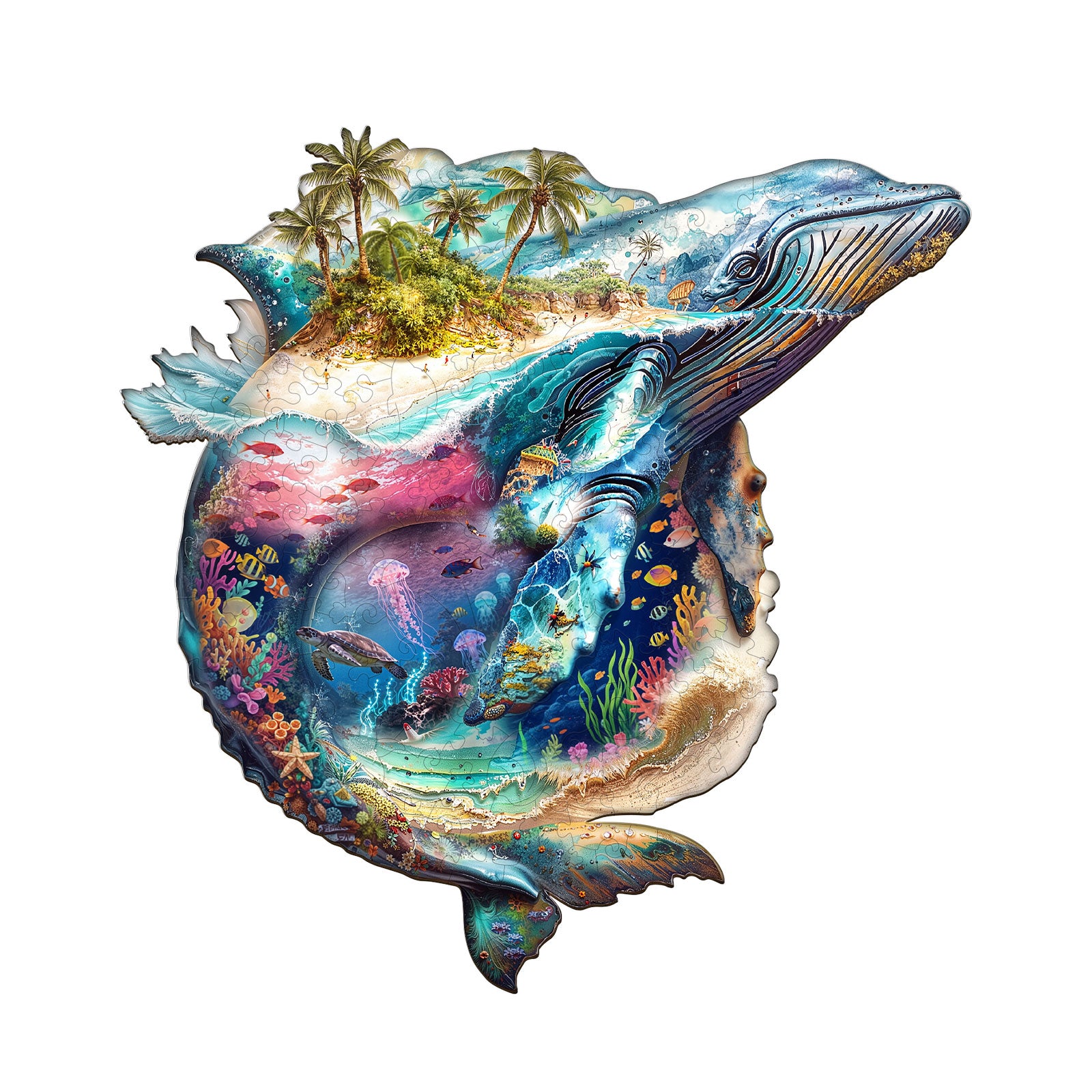 Sea Of Whales Wooden Jigsaw Puzzle