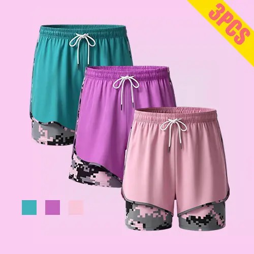 Women’s 8-Pack Anti-Exposure Layered Look Yoga Shorts — Quick-Dry Athletic/Casual Basic Workout Shorts for Running, Fitness, and Tennis