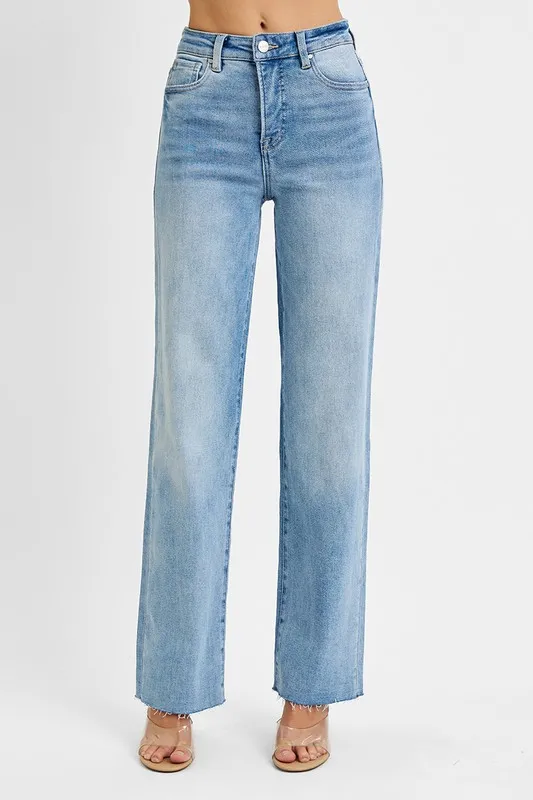 Tummy Control Rise Straight Jeans