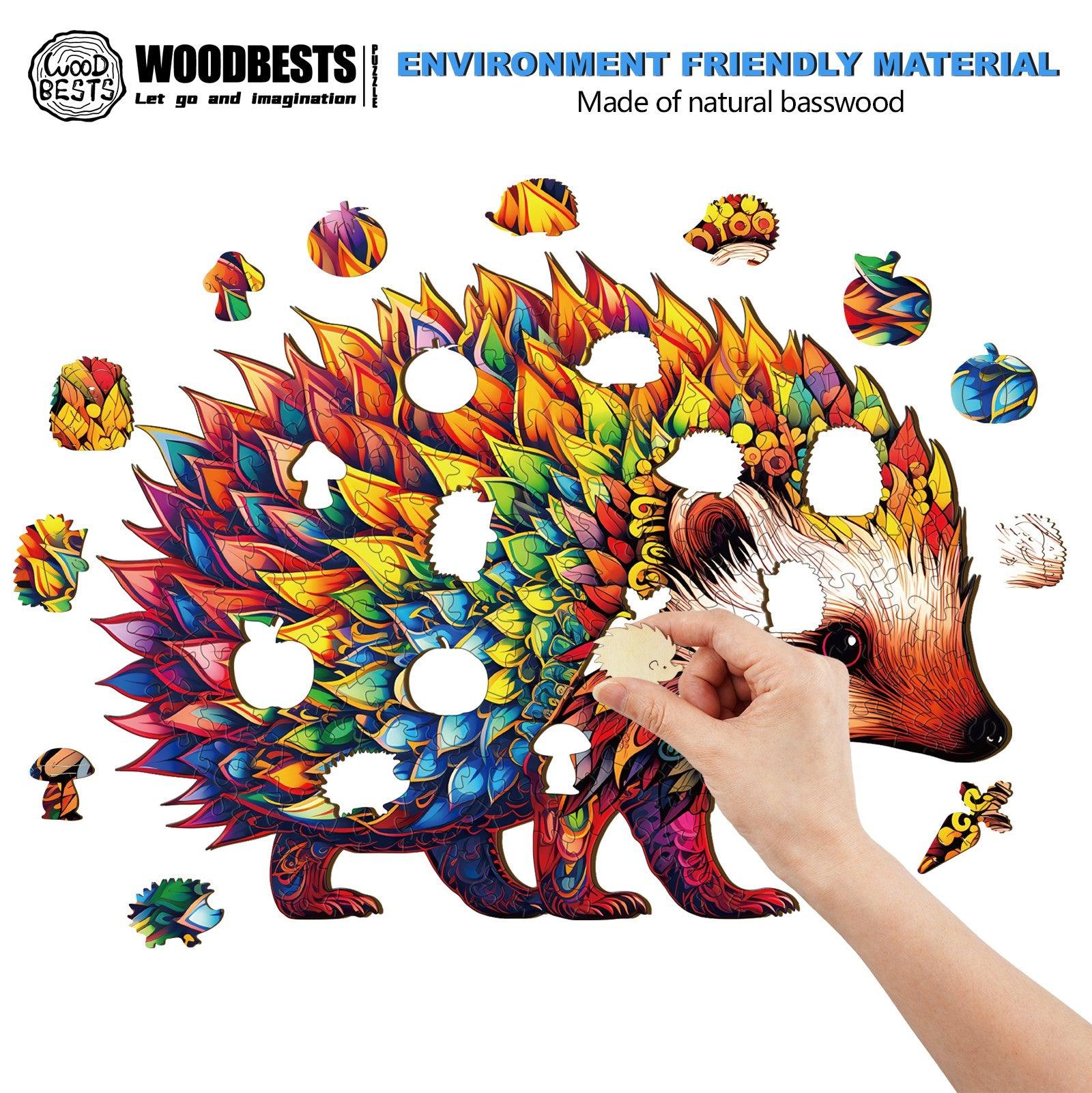 Cute Hedgehog Wooden Jigsaw Puzzle