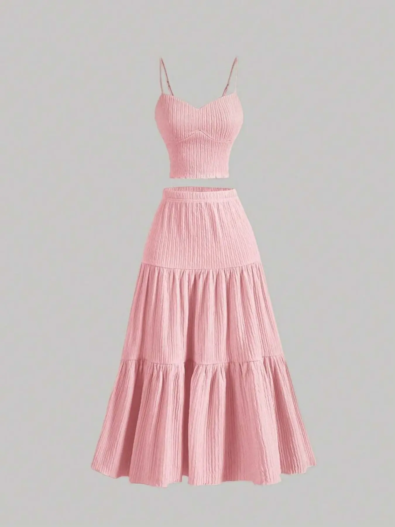 Effortless Summer Crop Cami & A-Line Skirt Set