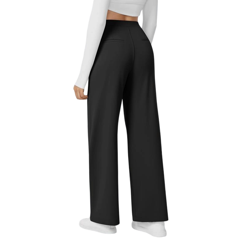 Women High Waisted Pocket Straight Leg Work Pants