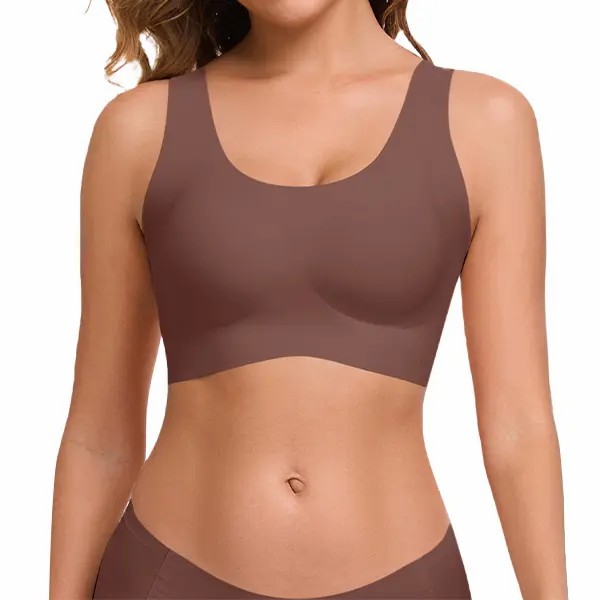 Seamless Bras for Women Full Coverage Wireless Bralette Widen Straps Side